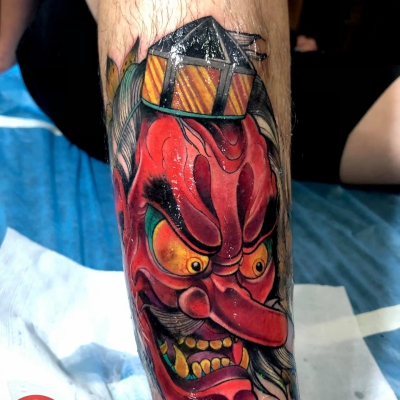 Hình xăm tengu mang sự mạnh mẽ và quyết đoán , do thợ bên bình thực hiện