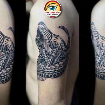 Chú Sói được cách điệu theo style Maori