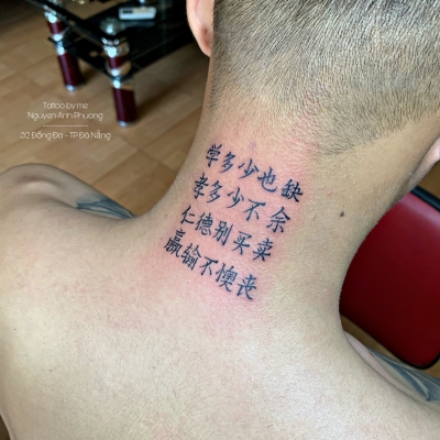hình xăm chữ tiếng Trung-thực hiện tại shop 