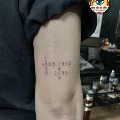 hình xăm số năm sinh gia đình 