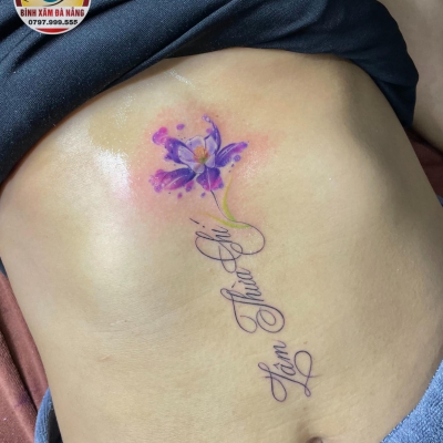 hoa lan water color kết hợp chứ nhẹ nhàng 