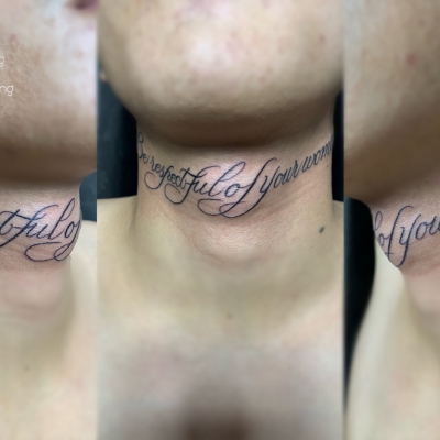 tattoo chữ ở cổ 