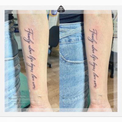 tattoo chữ ,thợ bên bình thực hiện nhé