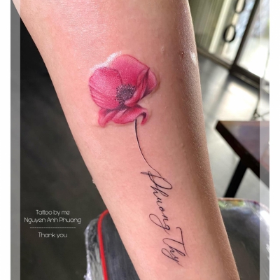 tattoo chữ va hoa,thợ bên bình thực hiện nhé